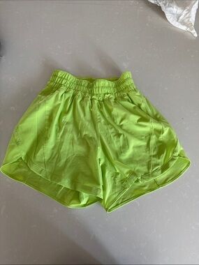 lululemon Track That 5” Neon Lime Shorts